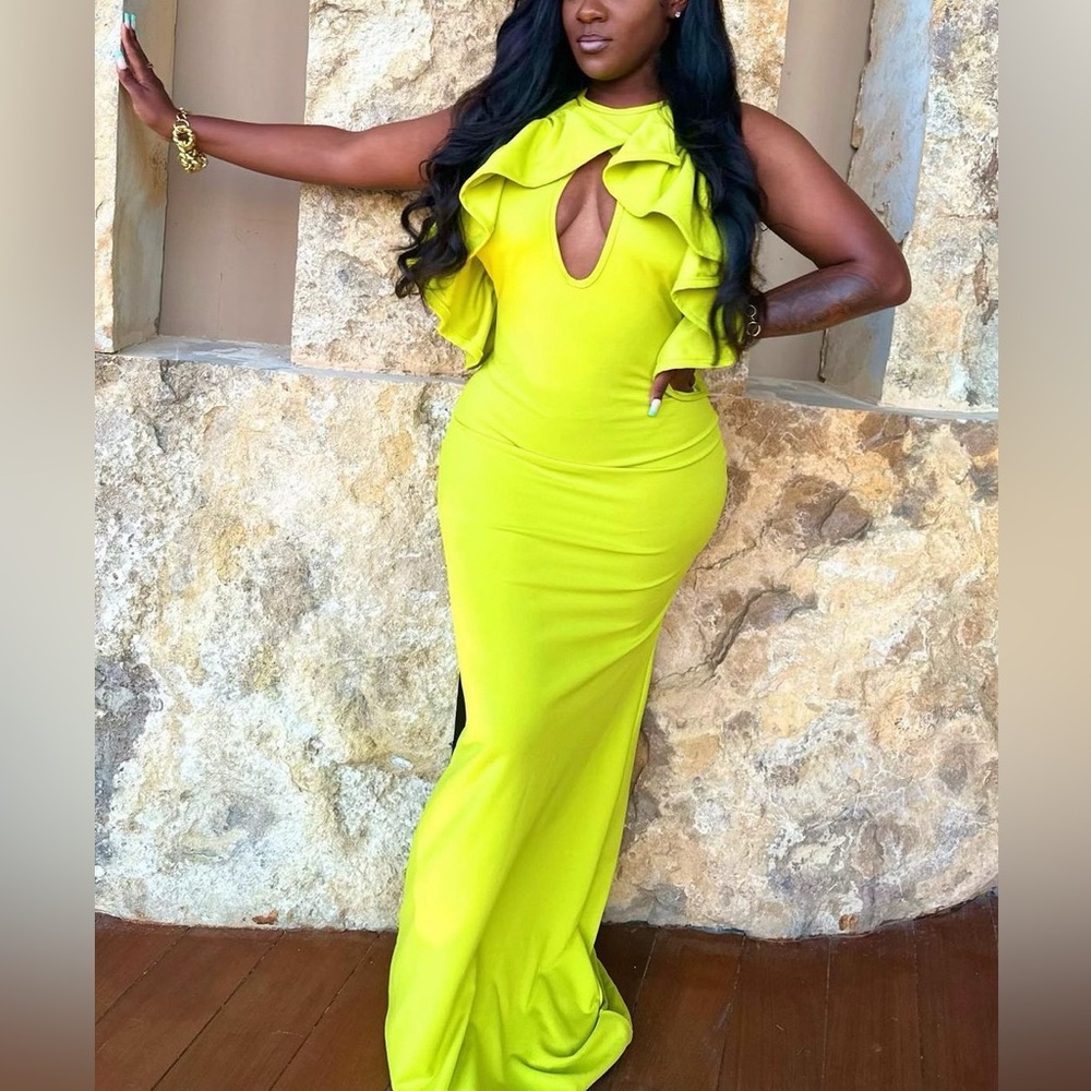 Rhea Imani Low Back Maxi Dress